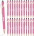Yeaqee 24 Pcs Inspirational Ballpoint Pens, Motivational Black Ink Retractable Quotes Pen with Stylus Tip for Office,