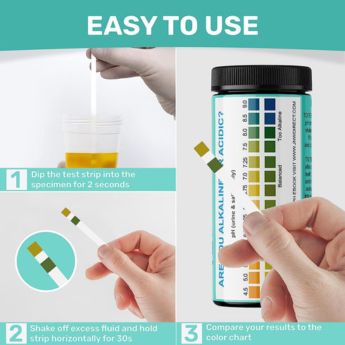 pH Test Strips for Urine and Saliva - 150 Litmus Paper Strips, Acidity Test Kit from JNW Direct
