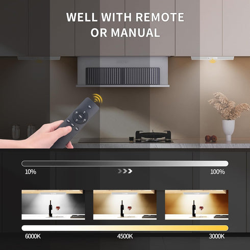 60 Indoor,2000 Closet 3 Dimmable,Under Counter Kitchen,Stairways(2 Pack,12inch) LED Under Cabinet Lighting Wireless