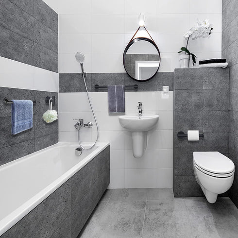 Nolimas Matte Black Bath Towel Bar Single Bars Towel Rack Rod Classic Wall Mounted SUS304 Stainless Steel Bathroom Towel Holder Toilet Kitchen Towel Shelf Single Layer,16 inches by Nolimas