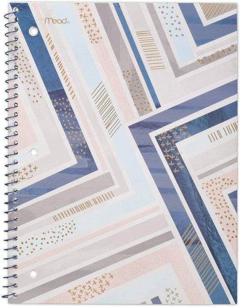 Mead Spiral Notebook, 1 Subject, 70 Sheets, College Ruled Paper, 10-1/2" x 7-1/2", Shape It Up, 1 Notebook (07152)