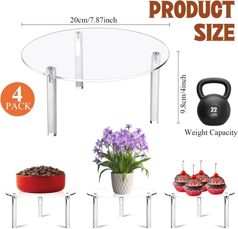 Aemygo 4 7.9" Pcs Drink Dispenser Stand, Acrylic Water Dispenser And Beverage Dispenser Stand, Clear Acrylic Stands