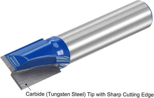 10mm 8mm 2 uxcell Dia Shank Bottom Cleaning Router Bit, Flutes Carbide Tipped Cutter Uncoated for Woodworking Blue