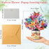 Tidponra 3D Paper Flower Pop Up Cards, Lilies Flower Bouquet Card Popup Greeting Cards for Mother's Day, Graduation