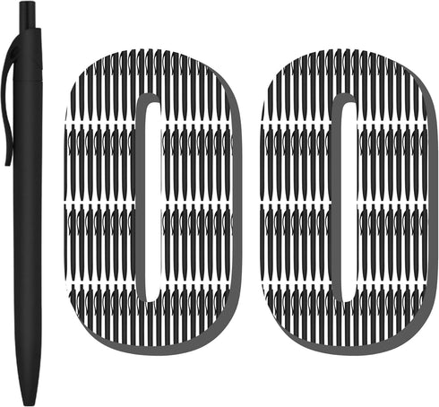 deegtran 100 Pack Pens Bulk, No Bleed Black Barrel Click Pens, Wholesale Retractable Ballpoint Pens, Medium Point,