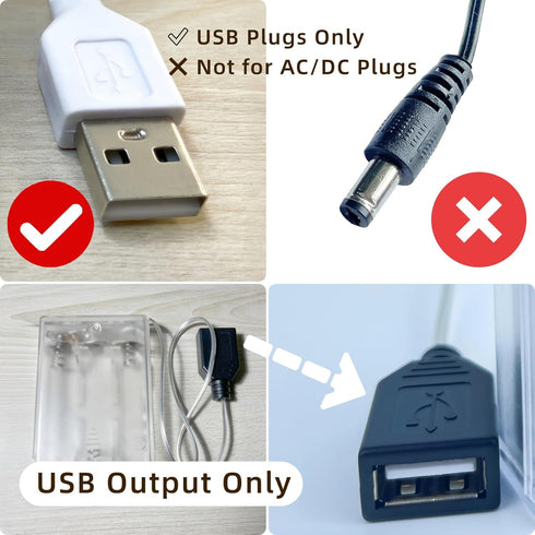 Pack 5V USB Portable Battery for Neon Signs - LED Neon Sign Power Supply, Convert USB-Powered Neon Lights