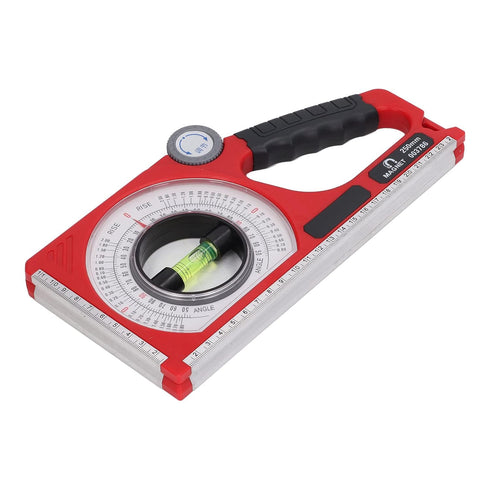 Engineering Inclinometer, Portable Universal Slope Measuring Ruler with Dual Scale Rotary Pitch Finder