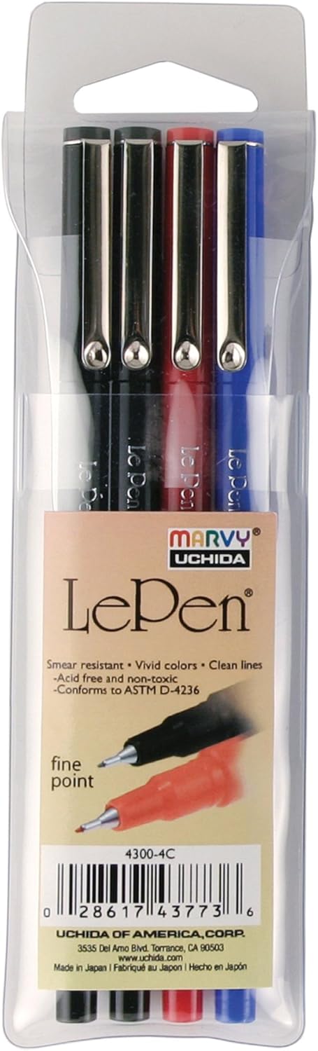 Le Pen .03mm Point Set, 4/Pkg-Basic