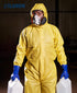 LANON PVC Chemical Resistant Gloves, Heavy-Duty Rubber Gloves, Non-Slip, Blue, Large, Acid, Alkali, Oil Protection