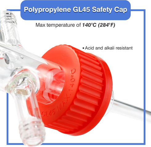 ALWSCI 250mL Lab Gas Washing Bottle, Graduated Lab Buffer Bottle, GL45 with Filter Disc