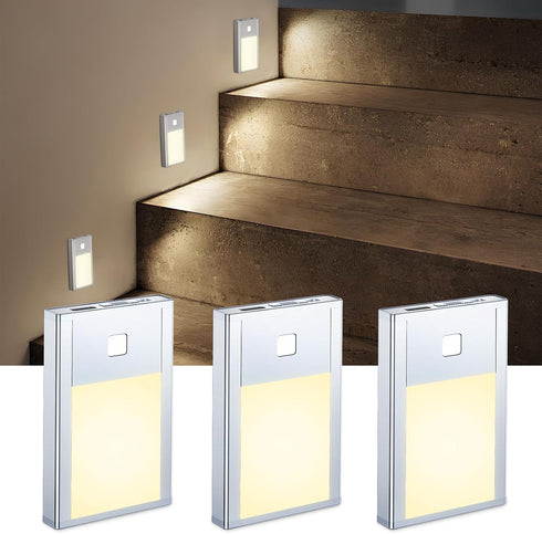 VST Motion Sensor Step Night Light, Rechargeable Battery Powered Stair Lights with