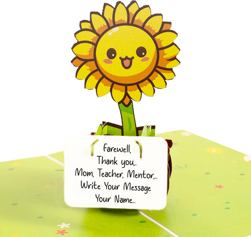 FORESTBOLD Teacher Appreciation Gift , 3D Sunflower Pop Up Card Mother's Day Card
