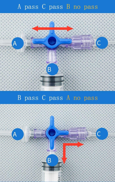 6pcs Disposable Medical Valve 3-Way Stopcocks with Luer Connections for DIY Research Projects