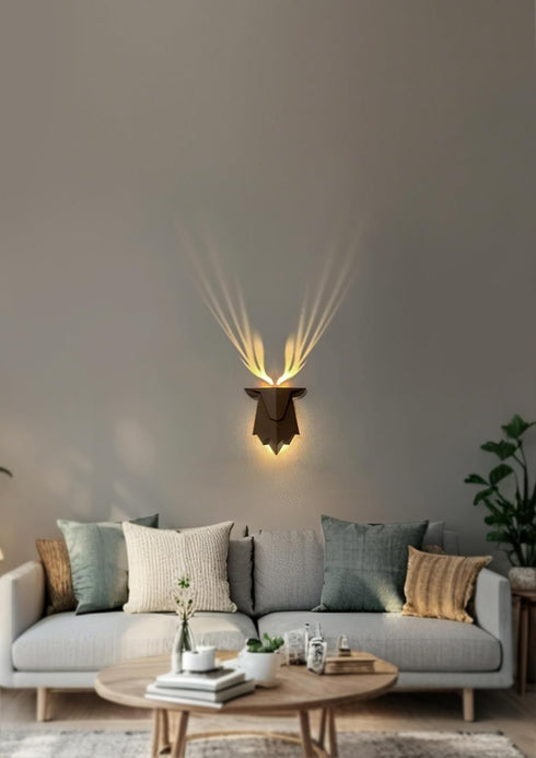 Modern Deer Sconce Antler Wall Lamp with Remote Control, Rechargeable Wall LED Night Light, Ambient Lighting for Indoor