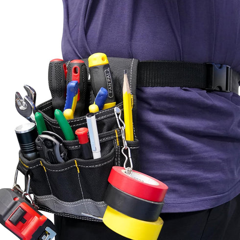 KUNN Electrician Tool Pouch - Durable Small Basic Maintenance Tool Pouch Belt with Belt Clip by KUNN