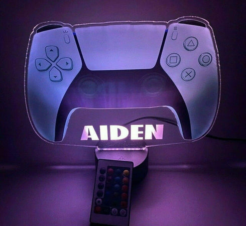 16 New Video Game Controller Gamer Name Gamertag Gaming Room Games Gift Bedroom Night Light Up Table Desk Lamp LED Free
