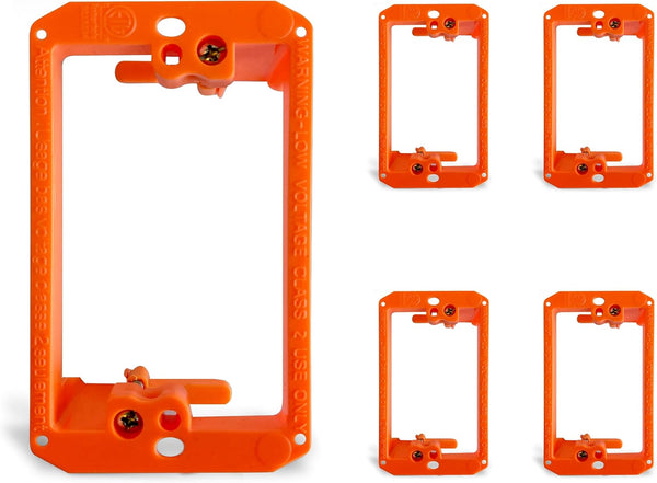 5 Pack Low Voltage Mounting Brackets 1 Gang - Cable Wall Plate Bracket for Old Work, HDMI, Coaxial, Speaker Wire