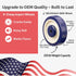 WC2054LD 5" 1.25" 5/16" 250 lb Universal Replacement Shopping Cart Wheel OEM P&H x Blue/Tan TPU Crown Tread, Dual