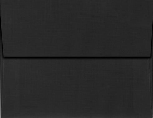 LUXPaper A2 Invitation Envelopes | 4 3/8" x 5 3/4" | 80lb. Text | Peel & Press | Black Linen | 50 Qty