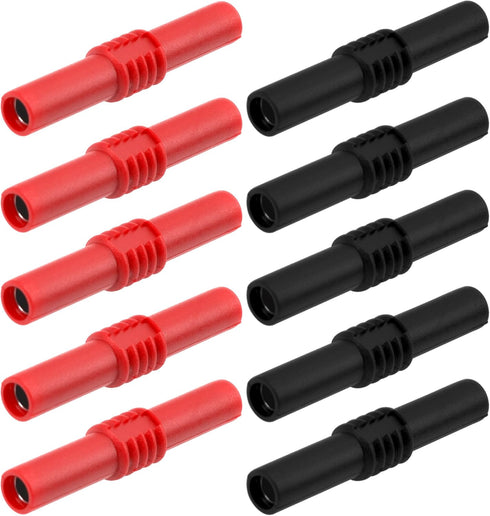 10Pcs Insulated 4mm Banana Plug Coupler, Female to Female Socket Jack for Multimeter Electrical Testing