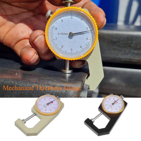 Thickness Gauge 0-20mm | 0.1mm Mechanical Dial Thickness Tester for Leather, Paper, Sheet Metal