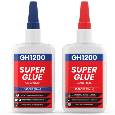 57 Grams (2 oz) Super Glue All Purpose with Anti Clog Cap, Cyanoacrylate Glue for Hard Plastics, DIY Craft, Metal