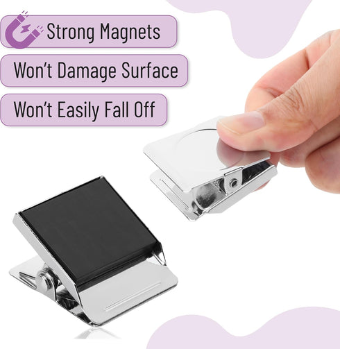 Mr. Pen Magnetic Clips, 8 Pack Silver Metal Clips, 1.2 Inch Refrigerator Magnets