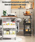 Mamba Travel 3-Tier 30in 2 Rolling Kitchen Cart - Lightweight Storage Cart with Solid Wood Tabletop & Lockable Wheels