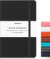 Huhuhero Lined Journal Notebooks for Work, Hardcover Leather Journals for Writing, 5.25"×8.25" (1, Matte Black)