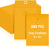 Geyee 200 Pcs 5 x 7" Clasp Envelopes - Manilla Gummed Clasp Closure Kraft Paper Envelopes for Mailing