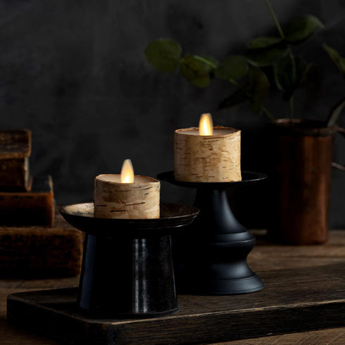 1.4" 2", Pack 2, Luminara Flameless LED Tea Light Candle, x of Birch, Pearl Ivory, Real Flame, Battery Operated