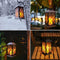 Solar Lantern Outdoor, Garden Hanging Lantern, PVC Waterproof 3 LED Flickering Flameless Candle Decorative Lights