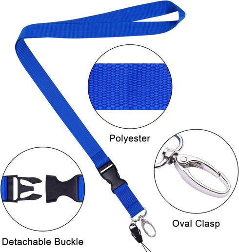 Wisdompro Office Lanyard, 3 Pack - 23 inch Quick Release Neck Strap with Detachable Buckle for Keys, ID Badges, Cell