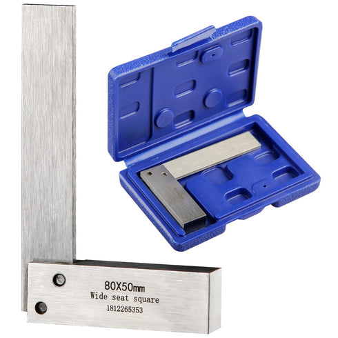 Machinist Square Precision Engineer Wide Seat Square, 90 Right Angle Ground Hardened Steel Angle Ruler 3.2 x 2 Inch