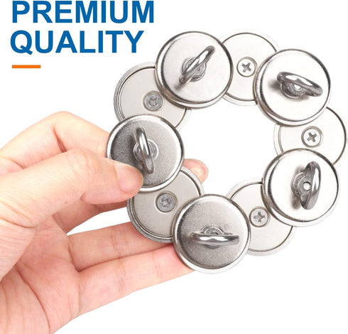 E BAVITE Heavy Duty Magnetic Hooks, 100 LB with Countersunk Hole Eyebolt, Pack of 10