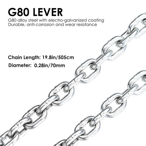 NORJIN Chain Drum Lifter, 2000 lbs Capacity Vertical Hoist Barrel Lifter with G80 Chain for 55 Gallon Drums