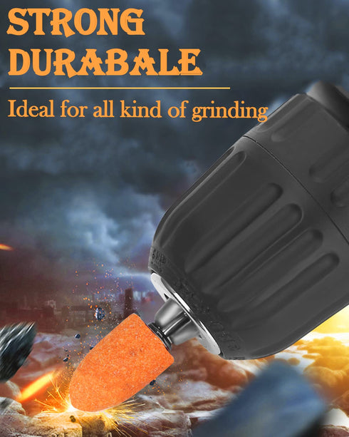 60 Pack Set 1/8" 2 3 Grinding Stone Shank, Sanding Drill Bit for Rotary Tool Flap Wheel for Grinding, Polishing