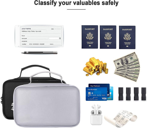 (9x 5.3 3.7 inches),3-Layer Set Valuables-Currency,Keys,Card,Passport(2 Pack) ENGPOW Small Fireproof Bag