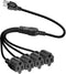 4 Outlet Power Cord, NEMA 5-15P to 5-15R 1 to 4 Y Splitter, 20 Inch Extension Cord Splitter