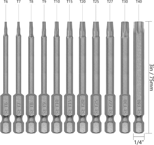 Torx Head Screwdriver Bit Set, 11 PCS Magnetic Torx Bit Set, 3 inch Security Star Screwdriver Kit Tools for Shark Vacuum