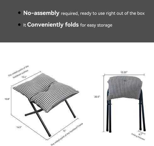 MOYZZWY Foldable Foot Rest Stool for Under Desk or Sofa - Office Footrest Ottoman, Portable Leg Rest for Home & Office