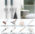 Mop Broom Holder Wall Mounted, SUS304 Stainless Steel Organizer with 2 Installation Methods, Heavy Duty with Hooks, 2PCS