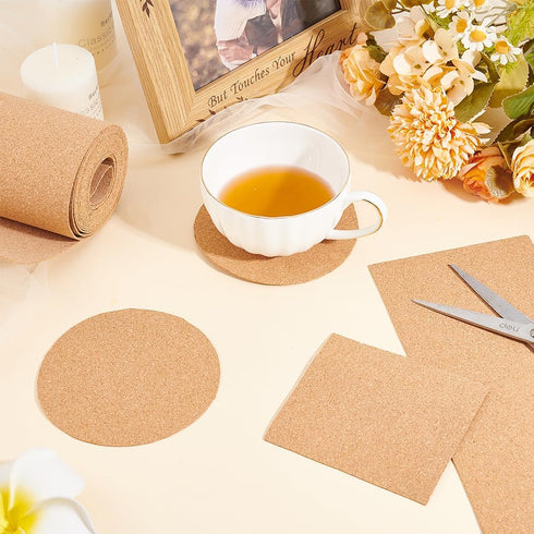 BENECREAT 137.8x15.7 Inch Cork Board Roll, 1mm Thick Rectangular Natural Cork Sheet for DIY Crafts