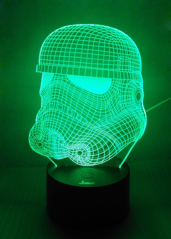 Stormtrooper 3D Night Light, LED Illusion Lamp with 7 Color Changing Lights, Acrylic Flat Base & USB Charger for Home