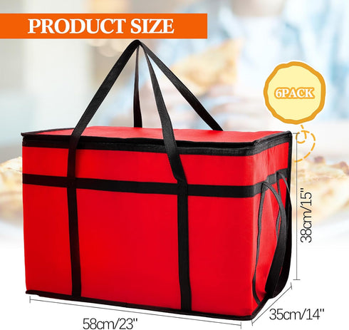 6 Commercial Maxcheck Pcs Insulated Bags for Food Delivery XXXL Large Capacity Hot Grocery Tote Bag Reusable Warming