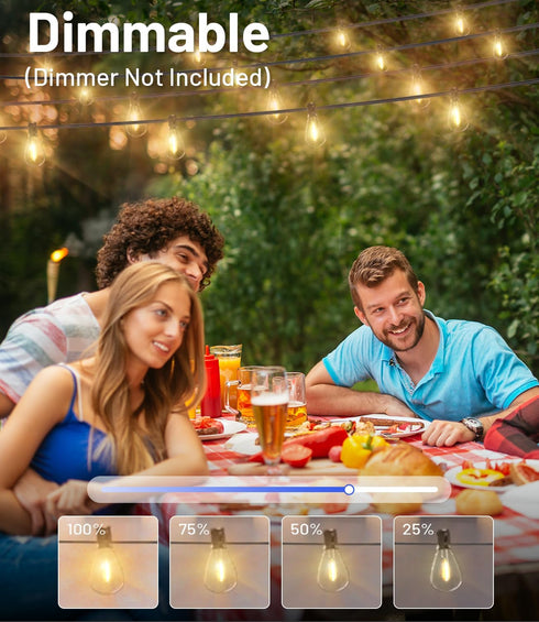 120FT 30+2 Bulbs Tenmiro Outdoor String Lights, Ultra Long Waterproof Edison Shatterproof Led Outside Patio Lights