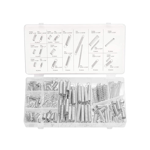 Spring Assortment Set, NEIKO 50456A, 200 Piece, Zinc Plated Steel Mechanical Compression Springs