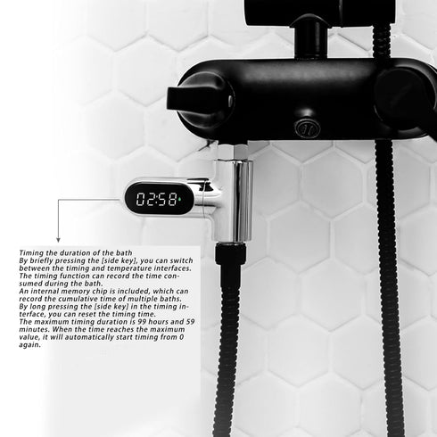 Hamwesh 360 Shower Thermometer, LED Digital Display Rotating Screen Instant Read Water Temperature Gauge