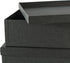 Set of 3 Soul & Lane Charcoal Black Kraft Paper Storage Boxes with Lids - Decorative Nesting Organizers for Office