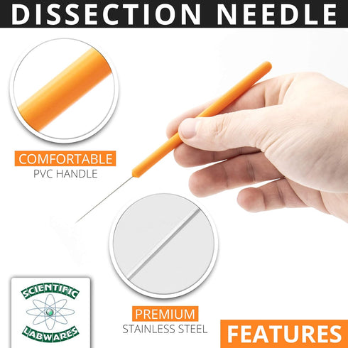 Assorted Multicolor Lab Dissecting Teasing Needles - Plastic Handles